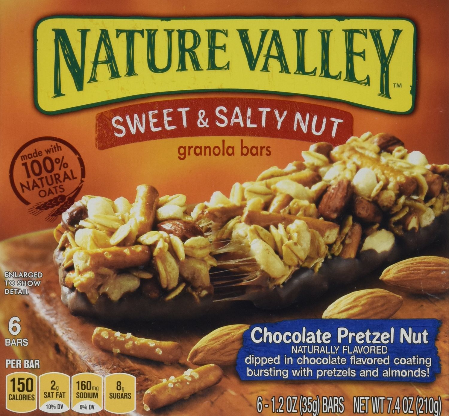 Nature Valley, Granola Bars, Sweet &amp; Salty, Chocolate Pretzel Nut , 7.4oz Box (Pack of 4)