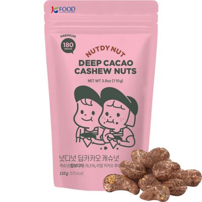 [Korean Food] Premium Roasted Crusty Cashew Nuts | Chocolate and Creamy Flavor | NUTDY NUT Deep Cacao Cashew Nuts | 3.88 oz, Pack of 1