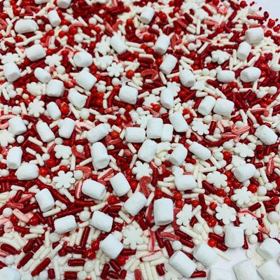 COOL MOM SPRINKLES Mini Marshmallows for Hot Chocolate Sprinkles Medley (7 oz.) - Christmas Themed Sprinkles for Decorating Cakes, Cupcakes, Cookies &amp; Desserts - Mixed in the USA / Gluten-Free