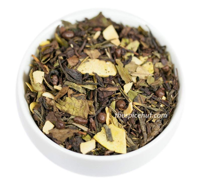 Almond Chocolate, Loose Leaf Green Tea - Caffeinated, Hot &amp; Iced | bulk 8oz, 80-100 cups | The Spice Hut, First Sip of Tea