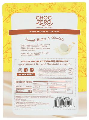 Choczero, White Chocolate Peanut Butter Cups, 3 Ounce
