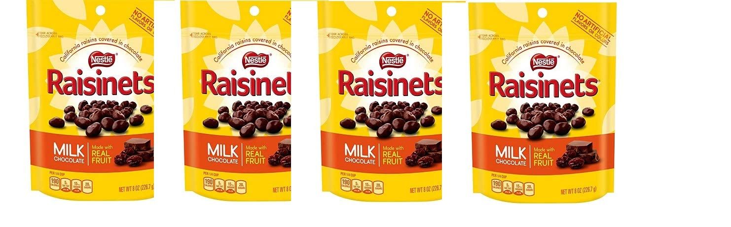 Nestle Raisinets Milk Chocolate 8 Oz(pack of 4)