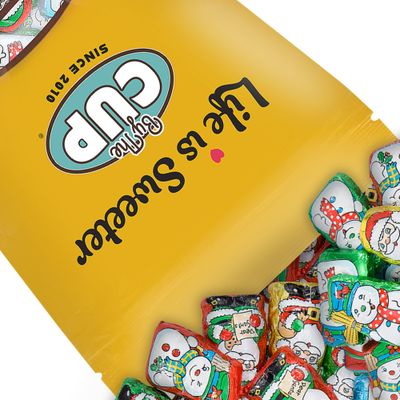 By The Cup Chocolate Santa Helpers Christmas Candy, 1 Pound Bulk Bag