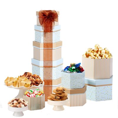 Broadway Basketeers Celebration Gift Tower with Sweets &amp; Nuts