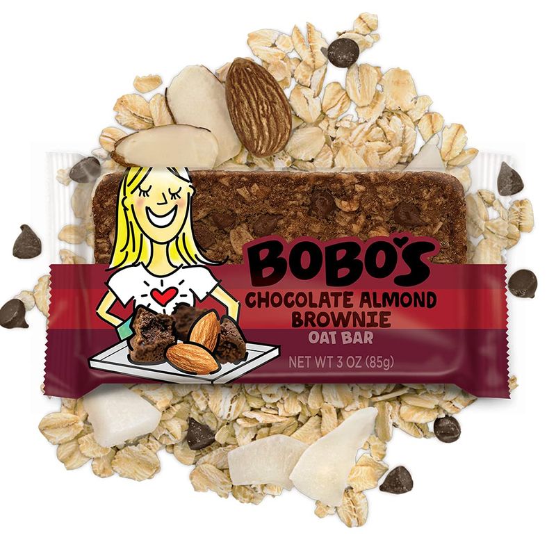 Bobo's Oat Bars, Gluten Free Bars, Chocolate Almond Brownie, Pack of 12