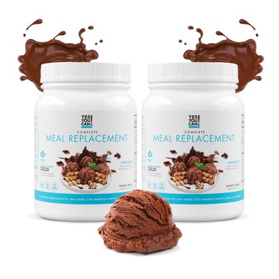 Yes You Can! Complete Meal Replacement - 15 Servings (2 Pack), 20g of Protein, 0g Added Sugars, 22 Vitamins and Minerals - All-in-One Nutritious Meal Replacement Shake (Chocolate)