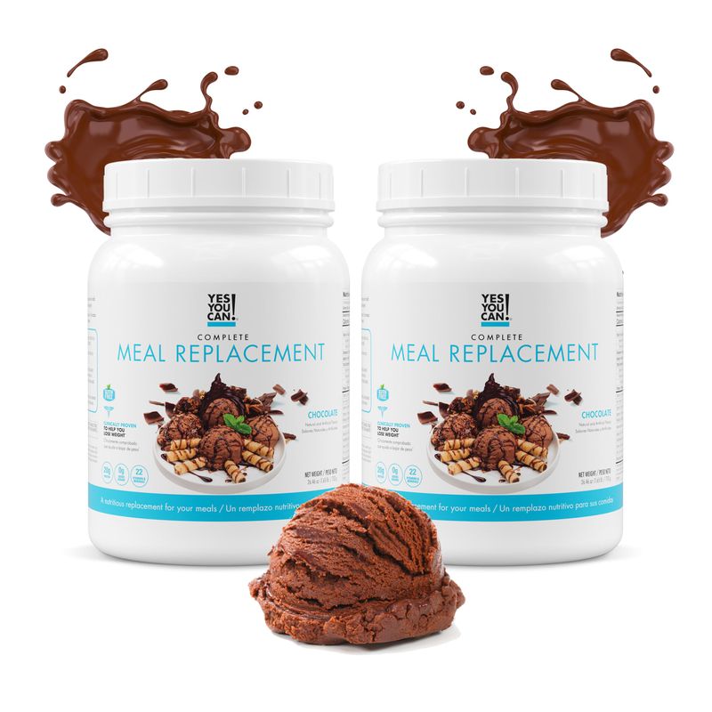 Yes You Can! Complete Meal Replacement - 15 Servings (2 Pack), 20g of Protein, 0g Added Sugars, 22 Vitamins and Minerals - All-in-One Nutritious Meal Replacement Shake (Chocolate)