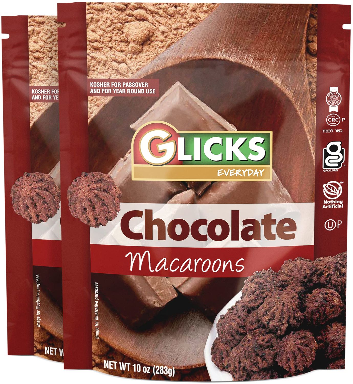 Glicks Gluten Free Chocolate Macaroons, 10oz (2 Pack) Grain Free, Dairy Free, Soy Free, Kosher for Passover