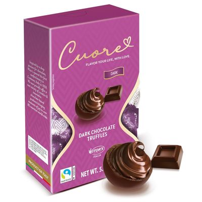 Witor&#39;s Chocolates, Cuore Chocolate Truffles with Creamy Filling, Italian Truffles, Made in Italy, Perfect for Gifting (5.11 oz, Dark Chocolate)
