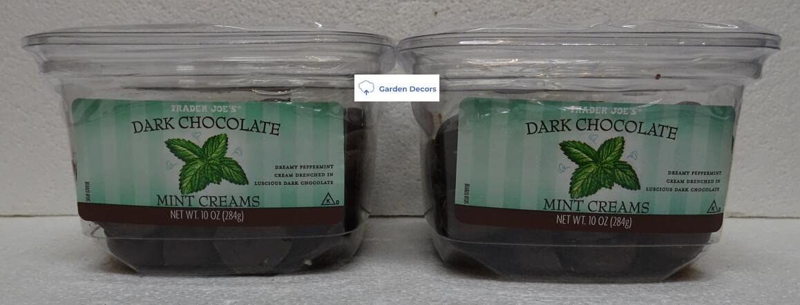Trader Joe&#39;s Dark Chocolate Mint Creams 10oz 284g (Two Tubs)