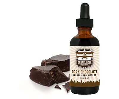 Barrel Roll Bar Essentials Dark Chocolate Cocktail Bitters | Drink Mixers for Cocktails | Premium Cocktail Mixers | Barrel Aged Bitters for Cocktails and Alcohol | Allergen &amp; Gluten Free | 2 Ounces