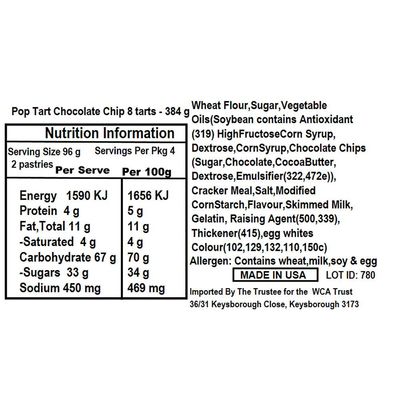 Kellogg's Pop Tarts (Chocolate Chip, 384)