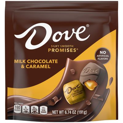 DOVE PROMISES Caramel Milk Chocolate Candy 6.74-Ounce Bag (Pack of 8)