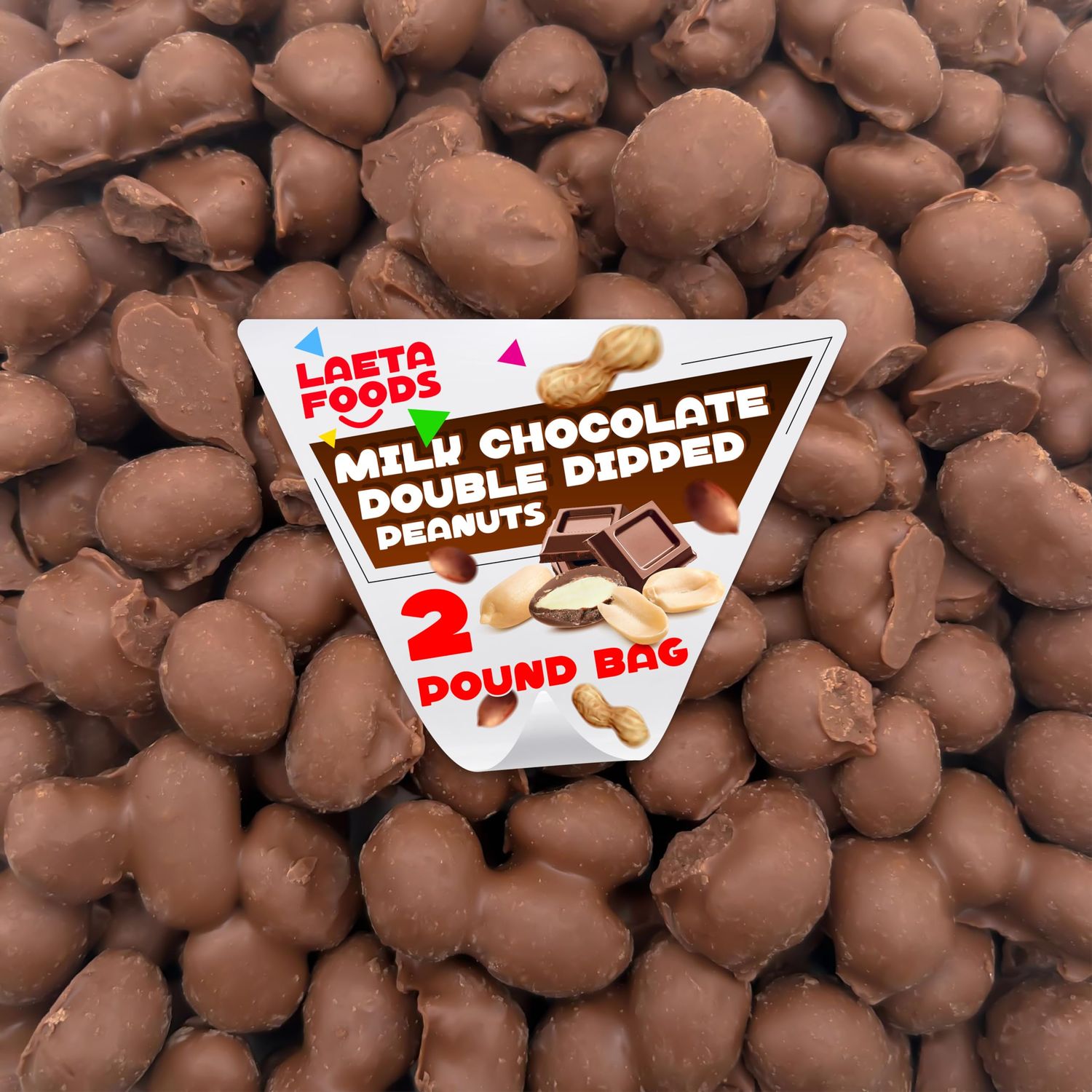 Milk Chocolate Double Dipped Peanuts Candy (2 Pound Bag)