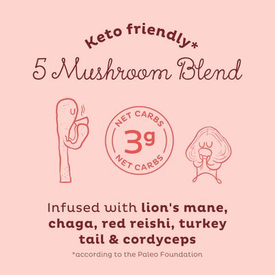 KOS Mushroom Coffee - USDA Certified Organic - Dark Chocolate Mocha Flavor - Mushroom Coffee Latte Powder with Reishi, Cordyceps, Lion's Mane, Chaga &amp; Turkey Tail Mushrooms