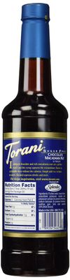 Torani Sugar Free Chocolate Macadamia Nut Syrup, 750 ml