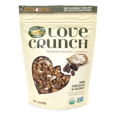 Love Crunch Organic Dark Chocolate &amp; Coconut Granola, 11.5 oz (Pack of 6), Non-GMO, Fair Trade, by Nature&#39;s Path