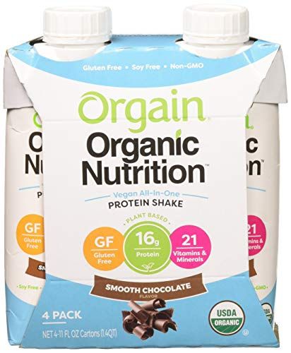 ORGAIN Organic Vegan Complete Nutritional Shake Chocolate, 11 Fl Oz (Pack of 12)