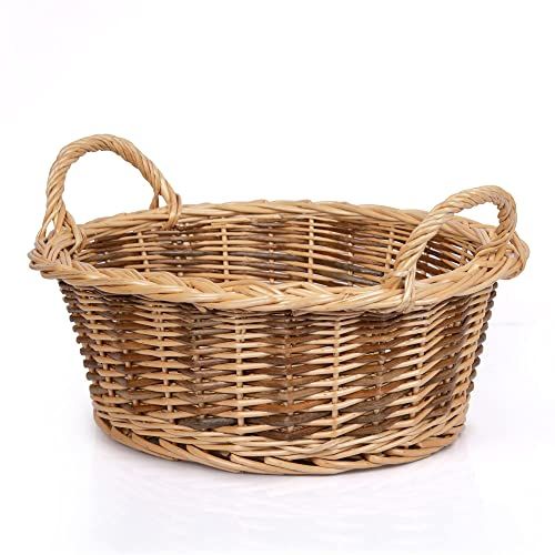 Rurality Small Empty Gift Basket to Fill Chocolate,Nuts,Coffee,Cookies for Women,Holiday,Easter,Mother&#39;s Day,Birthday Wicker Present Hamper with Handle,Small