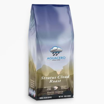 Aguacero Stratus Cloud Roast | Whole Arabica Bean Brazilian Coffee | 12 oz Bag | Medium Roast Coffee | Dark Chocolate, Honey, Caramel and Butterscotch Notes
