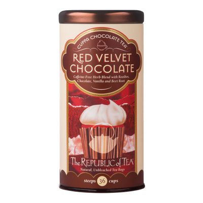 The Republic of Tea Red Velvet Cuppa Chocolate Tea, 36 Tea Bag Tin