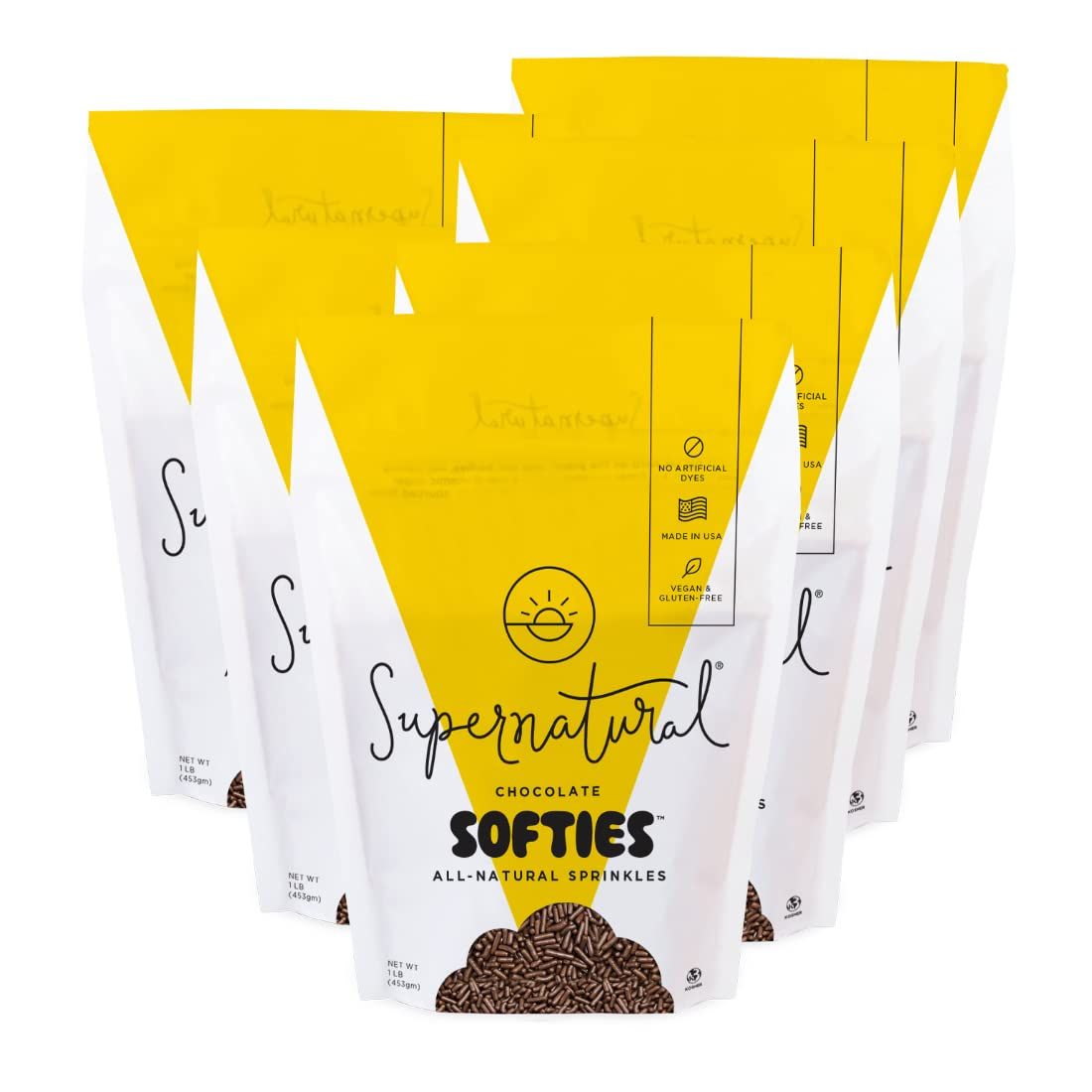 Chocolate Softies Fair Trade Sprinkles by Supernatural, Made in USA, No Artificial Flavors, Soy Free, Gluten Free, Corn Free, Vegan, 1lb (Pack of 6)