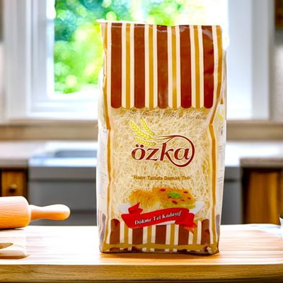 ZKA Premium Kataifi Shredded Phyllo Dough, Dried &amp; Chopped for Viral Dubai Chocolate, Baklava, and Kunafa, Authentic Kadayif Pastry - 500g (1.1 lb)