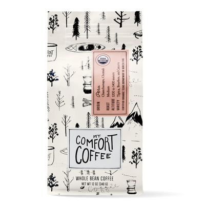 Mt. Comfort Coffee Organic Peru Medium Roast, 12 Ounce - Flavor Notes of Nutty, Chocolate, &amp; Citrus - Sourced From Small, Peruvian Coffee Farms - Roasted Whole Beans