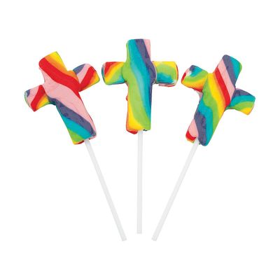 Cross-Shaped Swirl Pops - Easter &amp; Easter Candy &amp; Chocolate - 12 Pieces