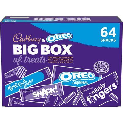 Cadbury &amp; OREO Biscuit 64 Selection Bulk Box of Treats 1.8kg, Hamper, Milk Chocolate Fingers, Time Out, Snack I Sharing Big Biscuit Gift, Family Size, Party, Office Supplies, Lunch Box