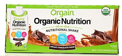 ORGAIN Organic Creamy Chocolate Fudge Shake 12 Pack, 11 FZ