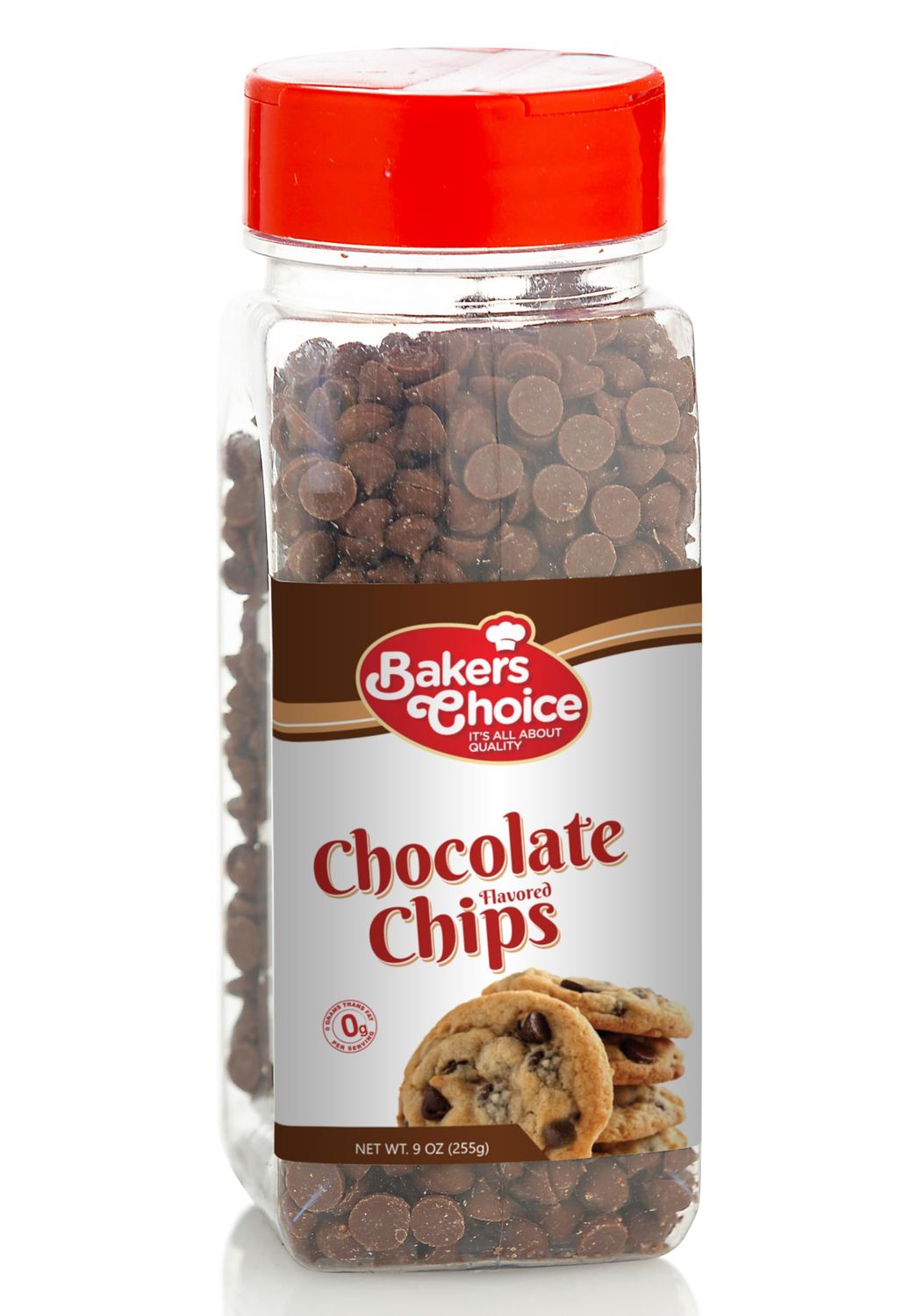 Chocolate Flavored Chocolate Chips - Baking Ingredient, Topping and Decoration Candy for Ice Cream, Desserts and Baked Goods, Non Dairy, Kosher - 9 oz. - Bakers Choice