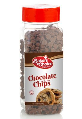 Chocolate Flavored Chocolate Chips - Baking Ingredient, Topping and Decoration Candy for Ice Cream, Desserts and Baked Goods, Non Dairy, Kosher - 9 oz. - Bakers Choice