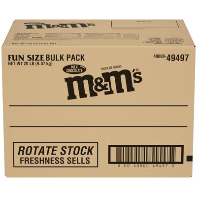 M&amp;M'S Milk Chocolate Candy Fun Size 320 Ounce (Pack of 1) Bulk Package Box