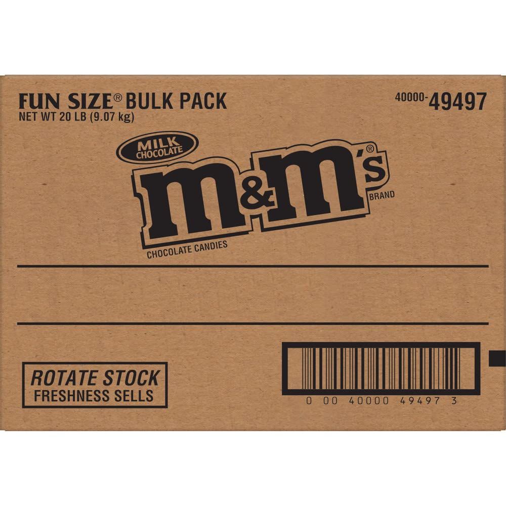 M&amp;M&#39;S Milk Chocolate Candy Fun Size 320 Ounce (Pack of 1) Bulk Package Box