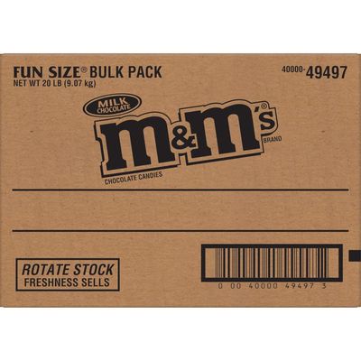 M&amp;M&#39;S Milk Chocolate Candy Fun Size 320 Ounce (Pack of 1) Bulk Package Box