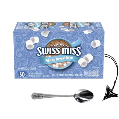 Swiss Miss Chocolate Hot Cocoa Mix With Marshmallows, 50 Count Hot Cocoa Packets, 0.73 oz each Packets, Swiss Miss Hot Chocolate, Swiss Miss, Swiss Miss Hot Chocolate Packets (1 Pack)