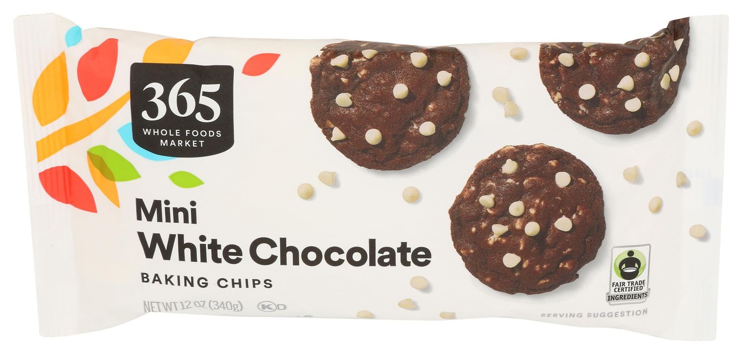 365 by Whole Foods Market, Chocolate Chips Mini White Chocolate, 12 Ounce