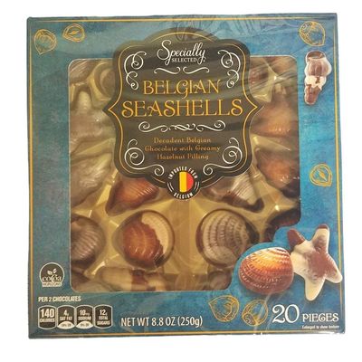 Specially Selected Belgian Seashells - Belgian Chocolate with Creamy Hazelnut Filling, 20 Assorted pcs. 8.8 oz. 1 pk