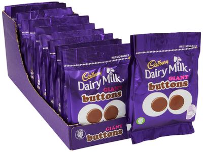 Cadbury Dairy Milk Giant Chocolate Buttons Bag, 85g , Perfect for sharing with friends and family, Pack of 10