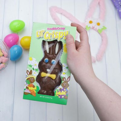 Chocolate Flavored Crispy Bunnies for Easter Baskets, Individually Packaged Solid Bunny 2.5 Ounces (Pack of 3)