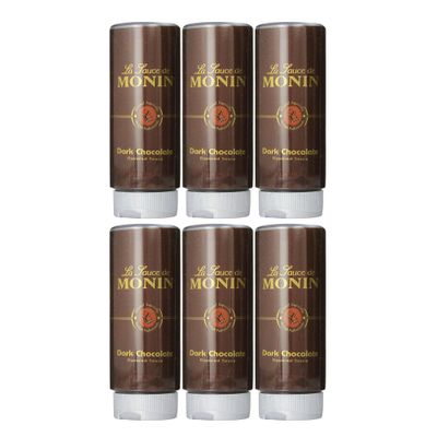 Monin - Dark Chocolate Sauce, Velvety and Rich, Great for Desserts, Coffee, and Snacks, Gluten-Free (12 Ounce, 6-Pack)