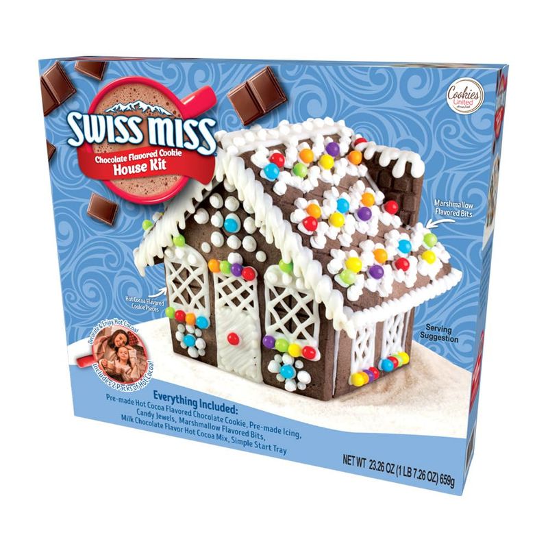 SWISS MISS CHOCOLATE FLAVORED COOKIE HOUSE KIT