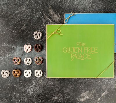 Gluten Free Chocolate Covered Pretzels Gift Box, Gluten Free Snack Box, Chocolate Pretzels Gift Basket Birthday Gift for Men, Women (6 Flavor) By Gluten Free Palace