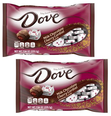 Dove Silky Smooth Promises Milk Chocolate Cherry Cordial - Pack of 2 - Smiling Sweets - Milk Chocolate Promises with a Cherry Cordial Center - Classic, Delicious Taste