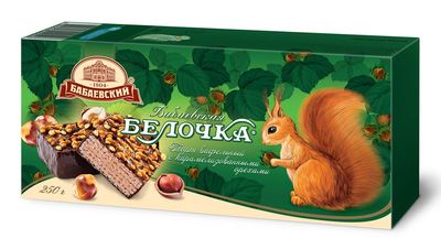 Wafer Chocolate Cake with Hazelnuts Belochka, Russian Classic Dessert by Red October (Pack of 2)