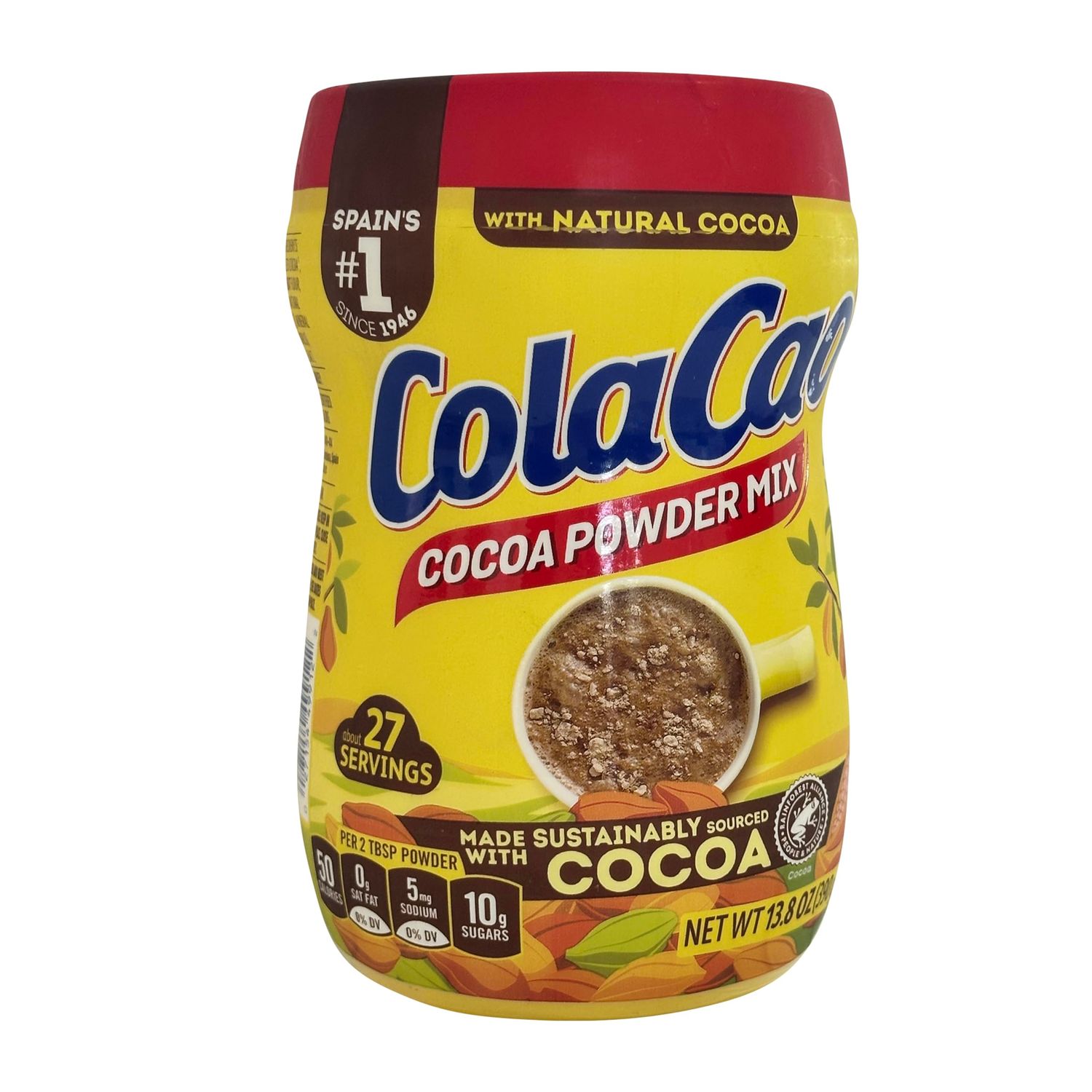 Cola Cao Cocoa Powder Mix 13.8 oz (390 g) per unit 1 PACK. Colacao chocolate drink mix. Colacao original Espaa. Natural Cocoa with no additives. About 27 servings per unit. (1)
