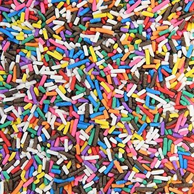 Sprinkles for Ice Cream Cake Topper and Decorations - Ice Cream Sprinkles in Colorful Vegan Rainbow Jimmies - Ice Cream Sundae Toppings in Rainbow and Chocolate Sprinkles for Cake Decorating, Baking