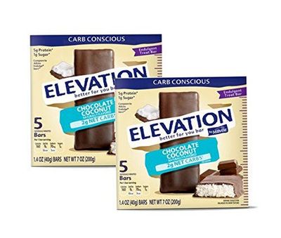 Millville Elevation Protein Bars Snack Endulgent Treat 1.4oz Bars 5g Protein (Chocolate Coconut, 2 Pack (10 Bars))