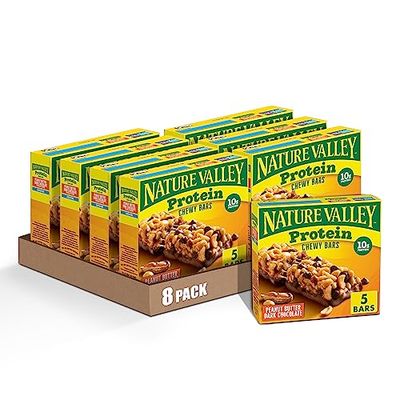 Nature Valley Chewy Granola Bars, Protein, Peanut Butter Dark Chocolate, 5 Bars, 7.1 OZ (Pack of 8)